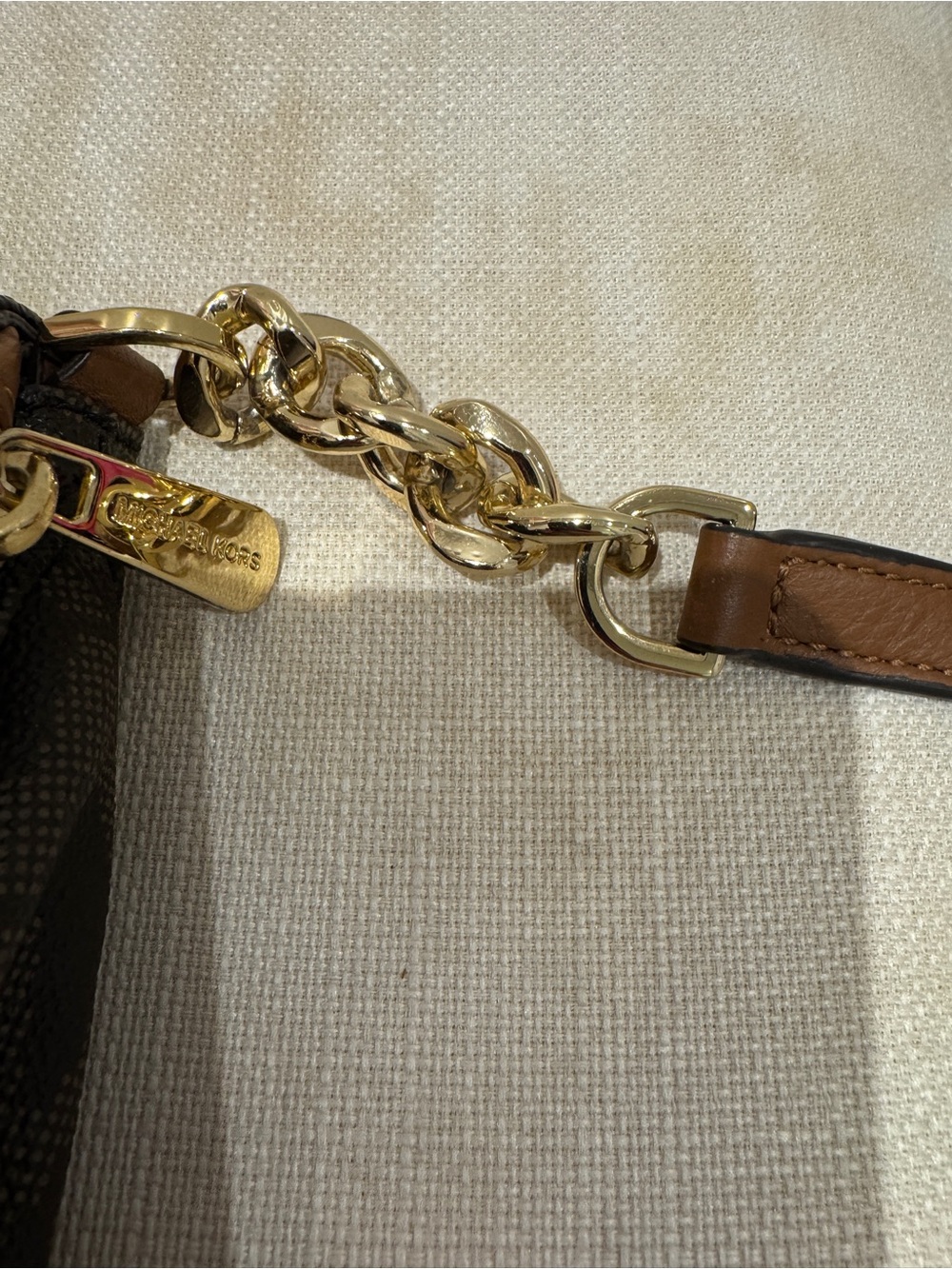 Michael Kors Brown MK Logo Crossbody with Gold Hardware NWOT - Picture 7 of 7